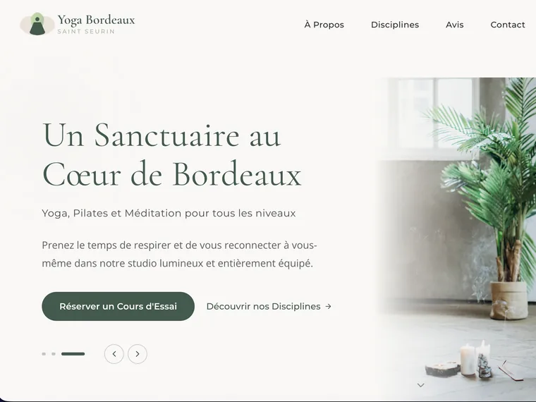 Yoga Bordeaux website