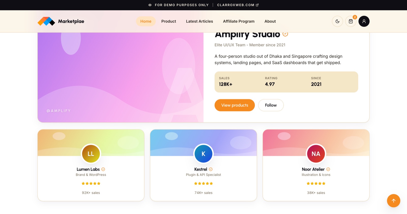 Marketplae Affiliate Program page